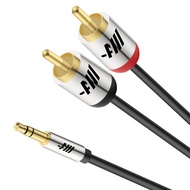 AUDIOWAVE RCA Audio Cable, RCA Male to AUX Audio Cable 3.5 mm 1/8 to RCA 2-Male Headphone Jack Adapt