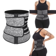 (GJAD) Hot Sweat Waist Trainer Slimming Fine-Tuning Zipper Belt Shaping Machine Shaping Exercise Sol