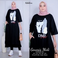 Priskila Cell GENESIS MIDI DRESS Bahan KATUN COMBED 24S APLIKASI SABLON Midi Dress Wanita Kekinian J