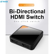 ✔✔ HDMI Splitter Bi-directional Switch Tool 1 Input 2 Output/ 2 Input 1 Output 【Yuee】