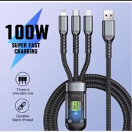 3-IN-1 FAST CHARGING MICRO USB DATA Cable 3 in 1 cable fast charging