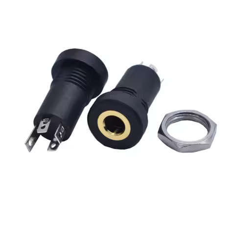 10PCS Headphone Socket Pj-392A 3.5mm Audio Jack Socket 4 Pole 3.5 Stereo Panel Mount Whit Nut PJ392A