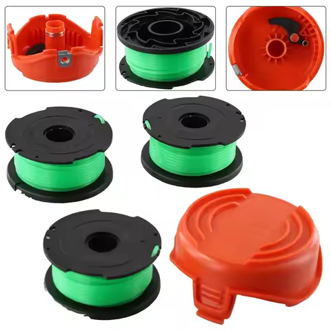 Premium Quality Trimmer Spool Line + Cap Set For Black & Decker GL7033 GL8033 GL9035 Long Lasting An