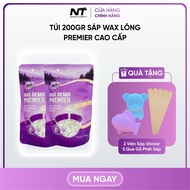 Túi 200g Sáp Wax Lông Premier Cao Cấp NT Waxing (TẶNG THÊM Sáp Sticker Và Que)