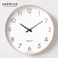 Wall Clock Clock Modern Simple Solid Wood Household Light Luxury 9QXC Clock Mute Log Style Wall Watc