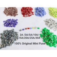 NEW 100% Original Car fuse Mini 1set 5pc 2A 3A 5A 10A 15A 20A 25A 30A Mini Blade Fuse For Car Auto F