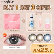 【Buy 1 Get 3 Gifts】Magister Contact Lens With Solution Blush Girl Buff Brown Shadow Gray Glacier Blu