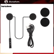 BUR_ Bluetooth 40 Rechargeable Motorcycle Helmet Headset Loudspeaker with Microphone