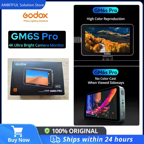 Godox GM6S Pro 5.5 Inch 10W 4K Ultra Bright Camera Monitor DSLR 3D LUT Touch Screen IPS FHD 1920x108