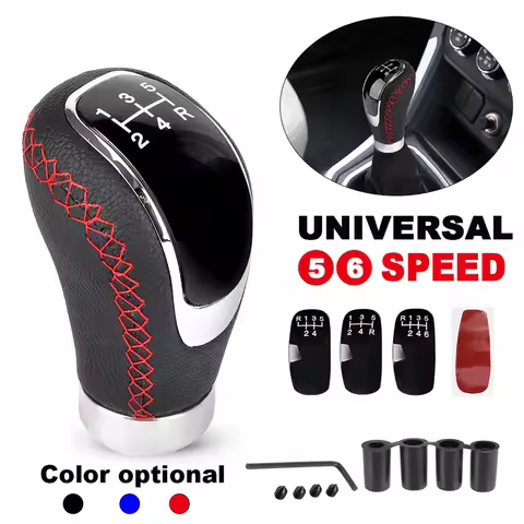 5/6 Speed Universal Gear Shift Knob R PU Leather Manual Gear lever knob Shift Replacement Modified d