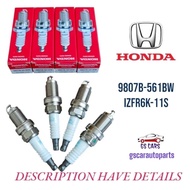 Honda 4pcs Iridium Spark Plug Accord/City/Civic/Crv/Jazz/Odyssey/Stream IZFR6K11S 12290-R62-H01 9807