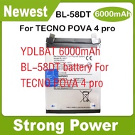 YDLBAT 6000mAh BL-58DT battery For TECNO POVA 4 pro