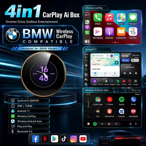 Touchable Android 17 CarRocket Android Auto Wireless CarPlay AI TV Box QCM6350 8-Core Split Screen12