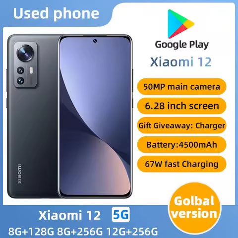 Xiaomi 12 Android 5G Unlocked 6.28 inch 12GB RAM 256GB ROM All Colours in Good Condition Original us
