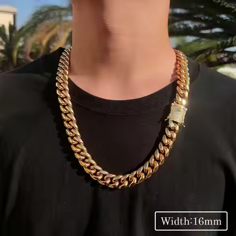 6/8/10/12/14/16 MM Width Hip Hop Three Times Plated Stainless Steel Jewelry Iced Clasp Miami Cuban L