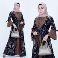 Modern Adult Women's Batik Gamis Dress Muslim Dress Combination Brocade - Motif 1 IM209