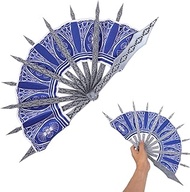 Women Kitana Cosplay Costume Props Kitana Folding Hand Fan Halloween Outfits Accessory Purple