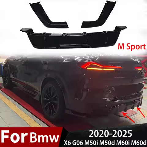 For Bmw X6 G06 M50i M50d M60i M60d M Sport 2020-2025 MP Style Rear Bumper Splitter Lip Diffuser Body