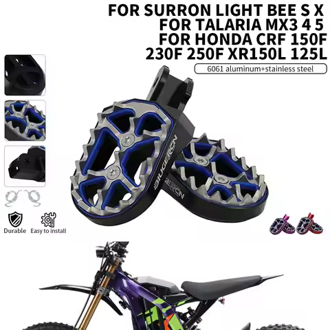 Foot Pegs Footrests Pedals CNC For Honda CRF 150F 230F 250F XR150L 125L Surron light bee S X TALARIA