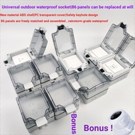 Outdoor Outdoor Type 86 Waterproof Socket Outdoor Exterior Socket 16a Button Rain Cover Splash-Proof