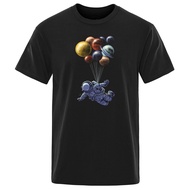Premium Cotton T-Shirt 1 Astronaut Planet Balloon Breathable Fashion For Men