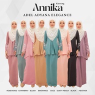 ADEL Annika Baju Kurung Moden Muslimah Dewasa Premium Satin Airflow Lace Koleksi Raya 2024