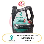 Petronas Mach5 Plus 20W50 20W-50 Engine Oil (4L) - Mileage 5000km Premium Mineral