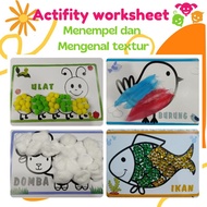 Activity Worksheet Activities sticking Texture on the image Texture Sensory Play Sensory Play for Ba