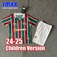 JMXX Top Quality Children's Edition 24-25  Fluminense Home Away Soccer Football Jersey Jersi T-shirt Sport Wears 2024 2025 Top and short Kit Kid Verxion