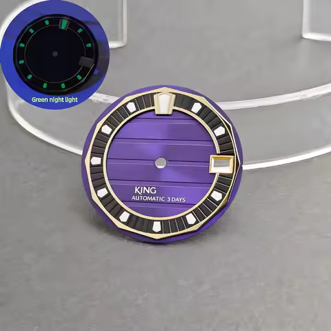 28.5mm NH35 Dial VANAC Surface Mechanical Watch Dial Green Luminous S dial for KING Seiko Mod