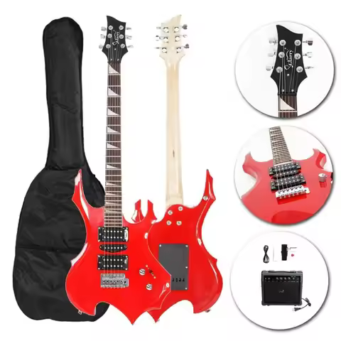 School Band Stylish Electric Guitar W/ Bag & 20W AMP Red