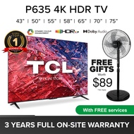 TCL 4K TV P635 Google TV Android TV | 43 50 55 58 65 70 75 inch | Dolby Audio | HDR 10 | HDMI 2.1 | Edgeless Design | Dolby Audio | Voice Control