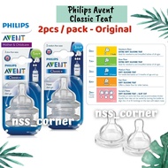 Puting Botol PHILIPS AVENT Classic+ Teat 2pcs - Original Pack