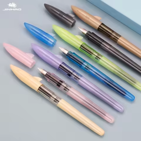 Jinhao Plastic Fountain Pens 0.5mm F Nib Cute Shark Shape Calligraphy Ink Pens School Stationery Off