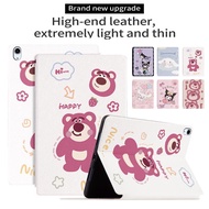 For iPad 10 10.9" 10.2 Pro 11 10.5 6 5 9.7 2017 2018 Air 5 4 3 2 1 iPad 10th 9th 8th 7th 6th 5th Gen Cartoon Pattern Tablet Protective Case Cute KUROMI Bear Casing Flip Stand Cover