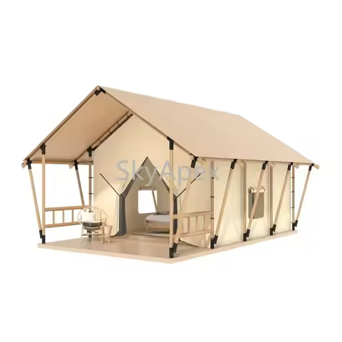 Lodestar Waterproof Canvas Glamping Lodge Tent with Bathroom Windproof UV Resistant 24-83㎡ for Luxur
