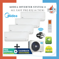 [WIFI] MIDEA MAE3M25E - ALL EASY PRO R32 / 5 tick Inverter System 4 Air Conditioner - Built-in WIFI Aircon