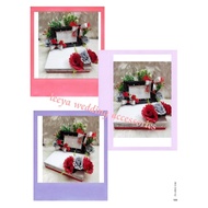 gubahan frame mas kahwin tanpa bekas rantai tangan ( redwhitegrey)