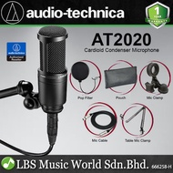 Audio Technica AT2020 Cardioid Medium Diaphragm Condenser Mic Microphone Full Bundle (AT 2020)