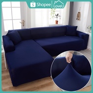【Navy】 1/2/3/4 Seater Sofa Cover L Shape Universal Couch Cover Sofa Slipcover Sofa Protector