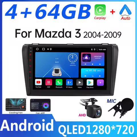 2 din Android 4G NET Car Radio Multimedia Video Player For Mazda 3 2004-2009 2DIN Carplay Auto GPS S