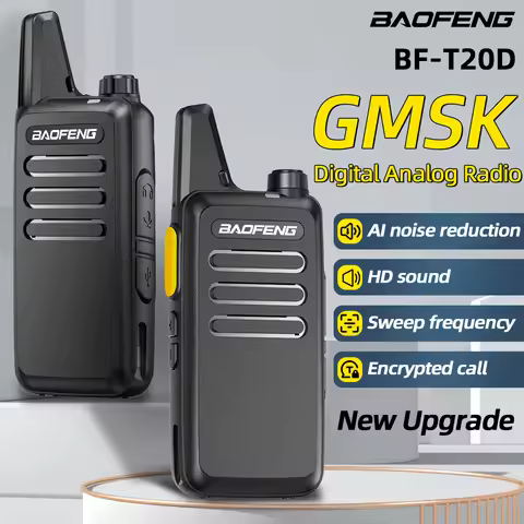 2PCS Baofeng BF-T20D GMSK Digital Walkie Talkie Noice Reduction HD Radio Encrypted Call Portable USB