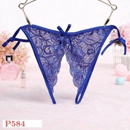 P584 Women's Sexy Panties Thong Transparent Open Crotch Side Tiebiru