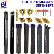 MESIN 16mm Holder Package Set Lathe Holder Inside and Out Thread Cutting Set 7pcs Lathe insert Chise