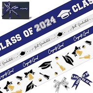 Estivaux 4 Rolls 2023 Graduation Ribbons 1" and 3/8" Width Congrats Grad Grosgrain Ribbon Class of 2023 Purple Ribbon Bachelor Cap Craft Ribbons for Gift Wrapping Graduation Party Decor, 20 Yards