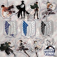 Attack on Titan keychain with badge and super cool characters Levi Eren Hange Mikasa WrightVinh Acce