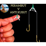 【M1】10pcs Perambut bentuk V swivel pin anti kusut benang mancing