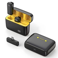 【COD จัดส่งที่รวดเร็ว】ไมโครโฟนลาวาเลียร์ไร้สายชาร์จไมโครโฟนบันทึกวิดีโอเสียงแบบพกพาสำหรับ iPhone And