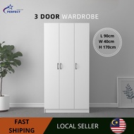 3 Door Wardrobe Cabinet Cloth Wardrobe Almari Baju 3 Pintu