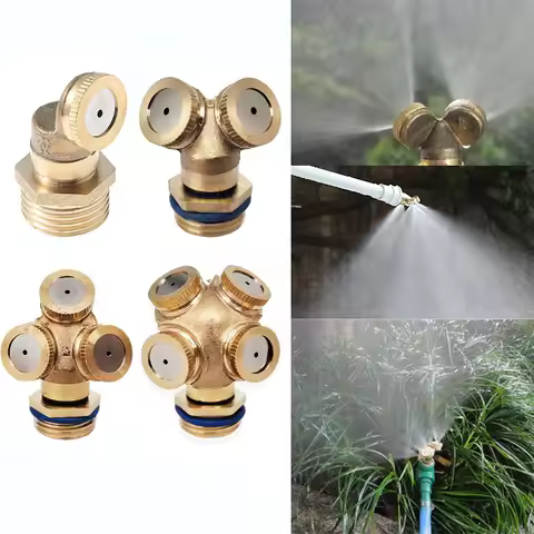 2pcs Water Spray Misting Nozzle, 1/2" Universal Nebulizer, Brass Atomizing Spray Fitting, Porous Spr